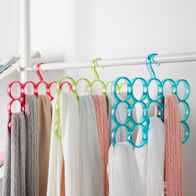 Silk towel rack scarf circle yarn towel rack containing hanging rack multifunction shelf plastic tie hanger hanger hanging silk towels