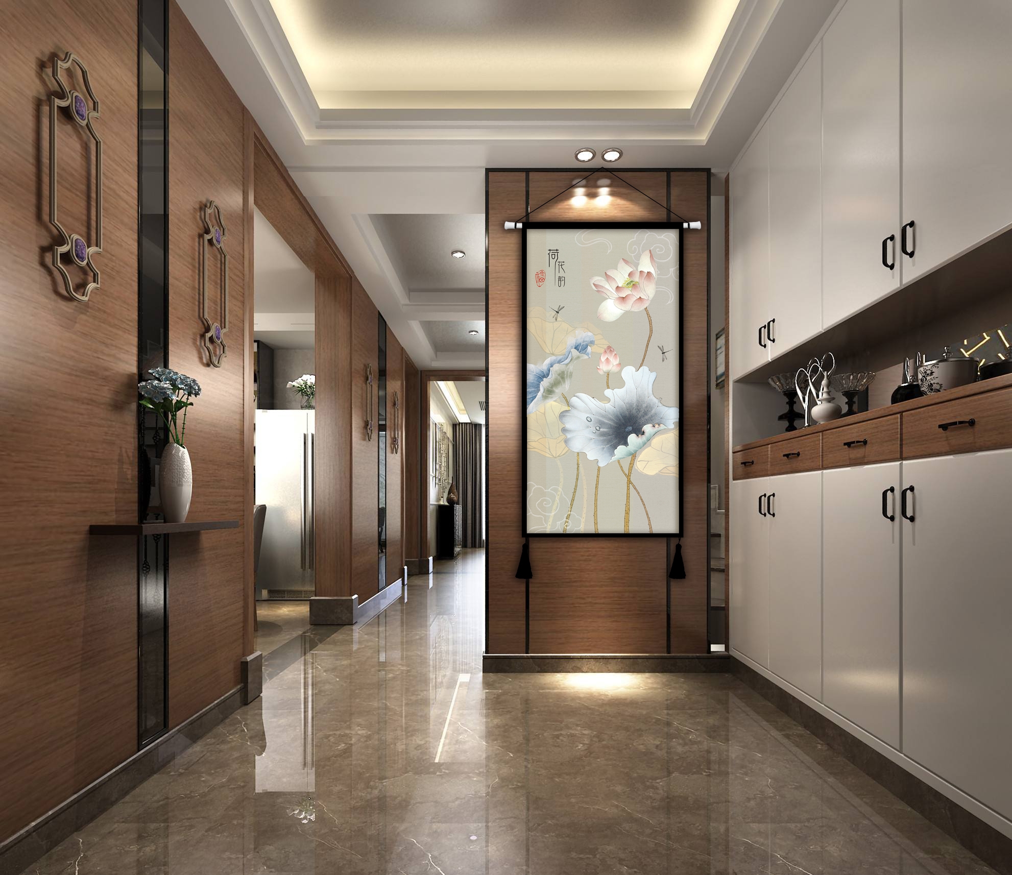 bức tranh vải Trung Quốc lớn của Trung Quốc phong cách trang trí sen sơn Vintage những bức tranh lối vào phòng khách treo vải nền tấm thảm - Tapestry thảm trang trí phòng khách đẹp