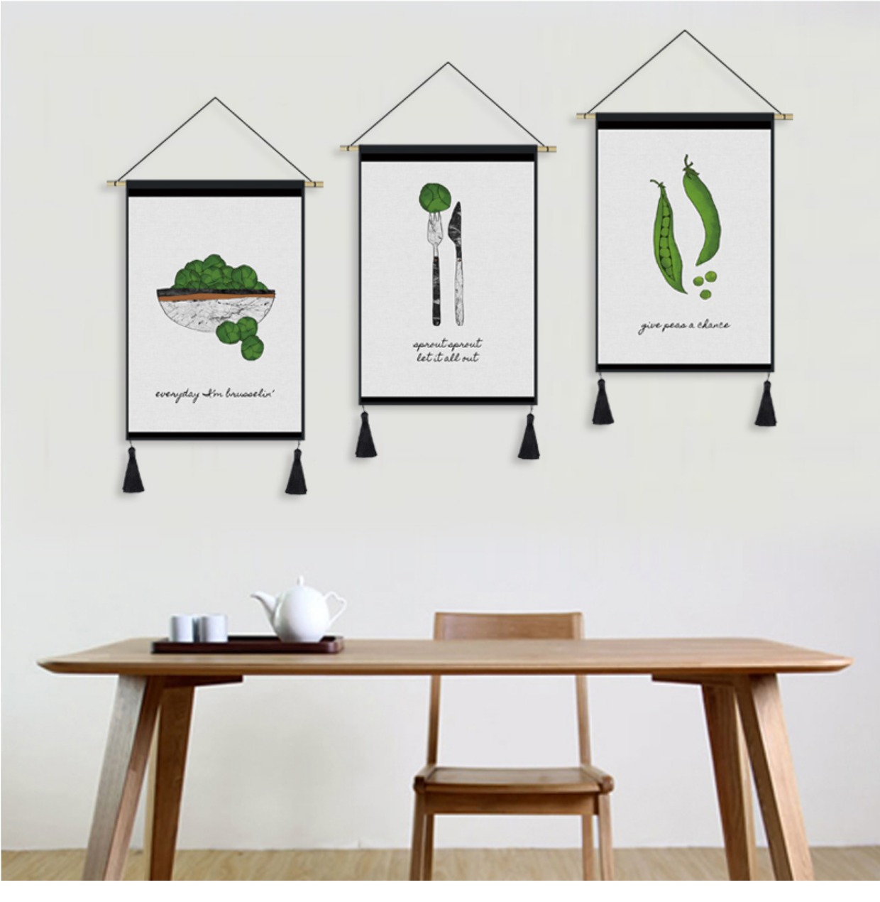 Nhà bếp nhỏ tươi hiện đại Bắc Âu tấm thảm nhà hàng hành lang vải treo tranh hộp mét bìa không khung tranh 	thảm dệt treo tường