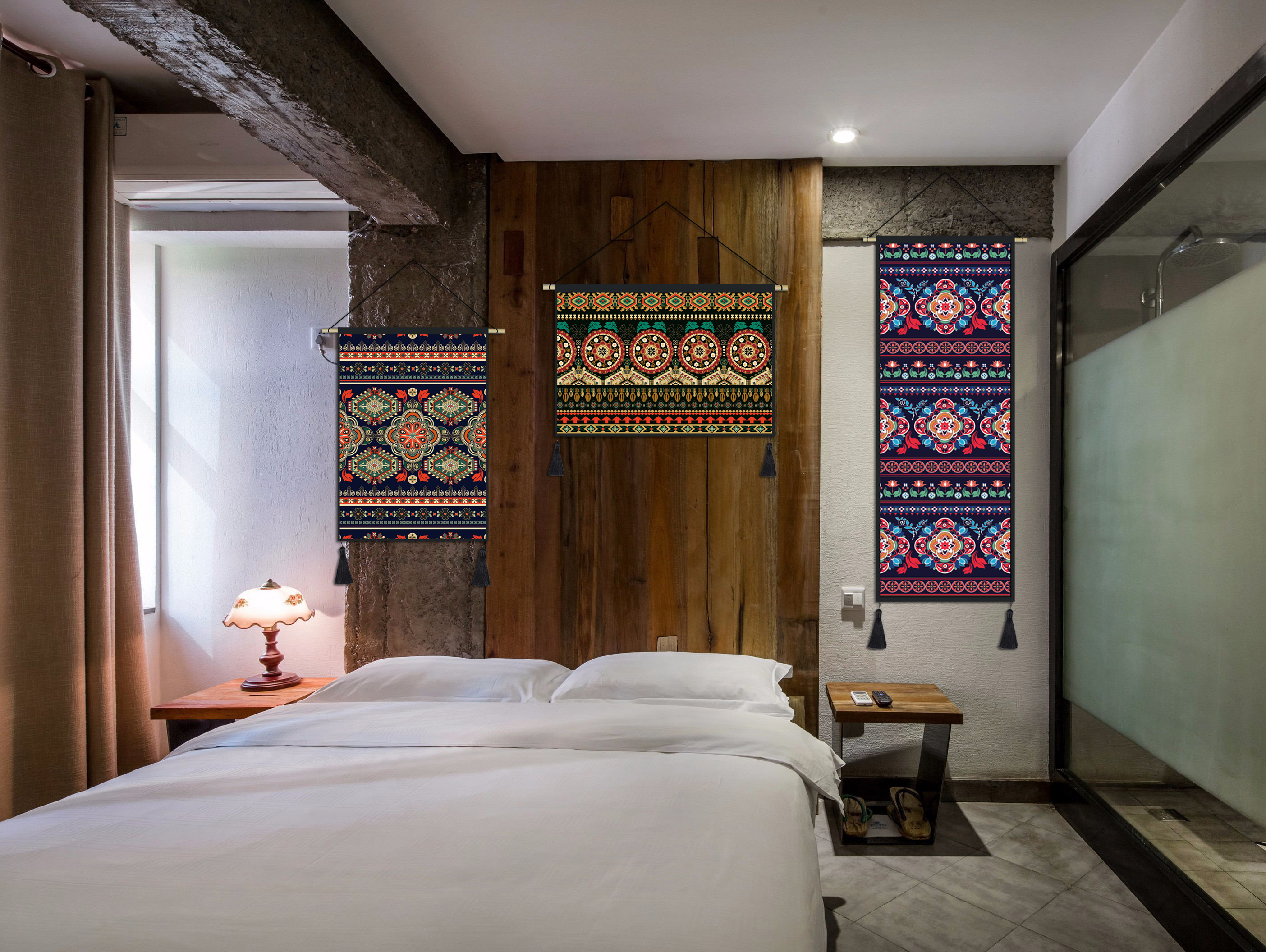 B & B trang trí bohemian tấm thảm vải mặt dây chuyền phòng ngủ tường tấm thảm tùy chỉnh vải sơn hiên hành lang sơn thảm treo tường
