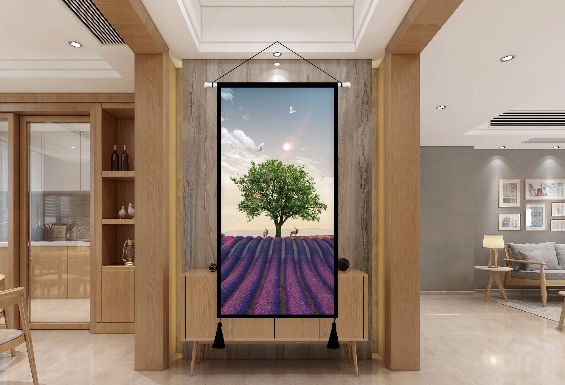 May mắn may mắn B & B gió tấm thảm cuộc sống cây trang trí bức tranh phòng khách treo tường sơn phòng ngủ vải bức tranh tấm thảm thảm treo tường one piece