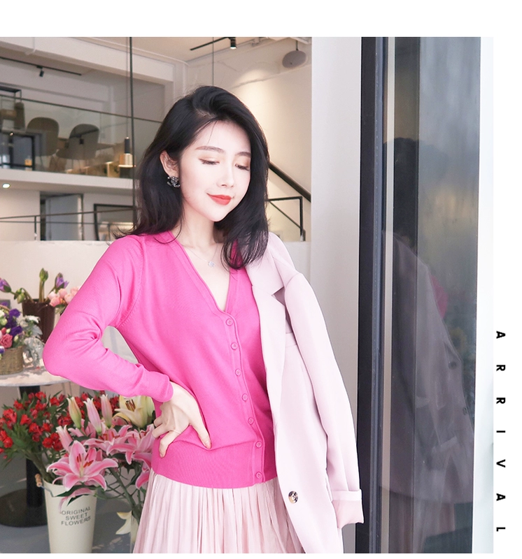 Áo len cardigan mùa xuân 2019 mới dành cho nữ áo len áo len mỏng mỏng cổ tích áo len cardigan - Áo len cổ chữ V