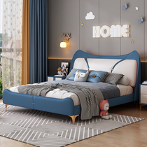 Nordic light luxury children bed boy single bed 1 5 meters modern simple creative girl cartoon cat solid wood double