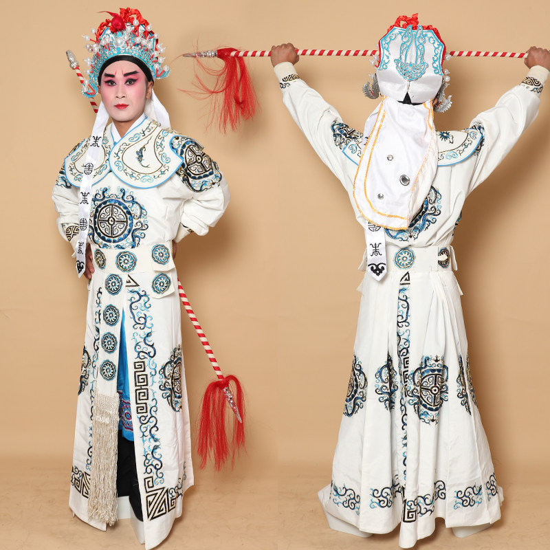 戲曲服裝團花劍衣大武生武將越劇京劇將軍演出武生古裝戲服皺箭衣