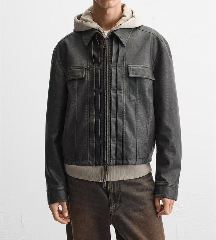 2025 Autumn New Men's Fashion Casual Versatile Long Sleeve Lapel Jacket 3715400 800