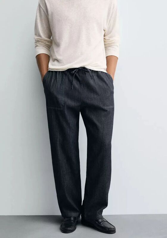 2025 Autumn New Men's Fashion Casual Versatile Loose Straight Jeans Long Pants Gq 1455305