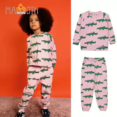 Clearance United States Hg Loves Tiki plus velvet children's cartoon pullover casual top Casual pants Organic cotton