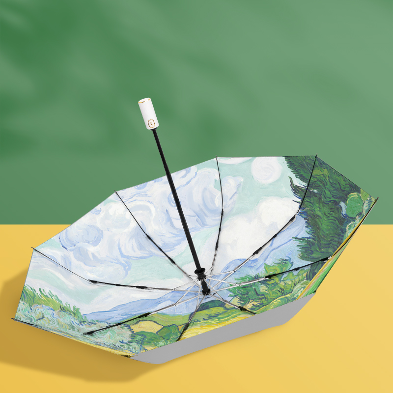 Japan CK umbrella Automatic sunscreen parasol Anti-UV small portable five-fold parasol female sunny dual-use