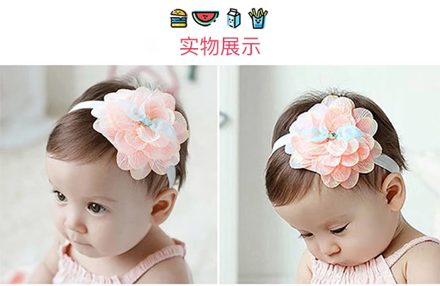 Hàn Quốc 0-1-3 tuổi bé dễ thương tóc bé đội mũ hoa trẻ em headband nữ công chúa kẹp tóc