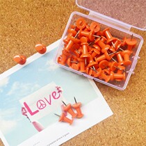 50 pieces of orange short pins medium-sized I-shaped nails creative cork felt board photo fixed decorative color push pins