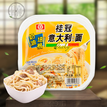 Laurel cream Bacon Spaghetti 300g one-person microwave food pasta Taiwanese flavor fried noodles frozen