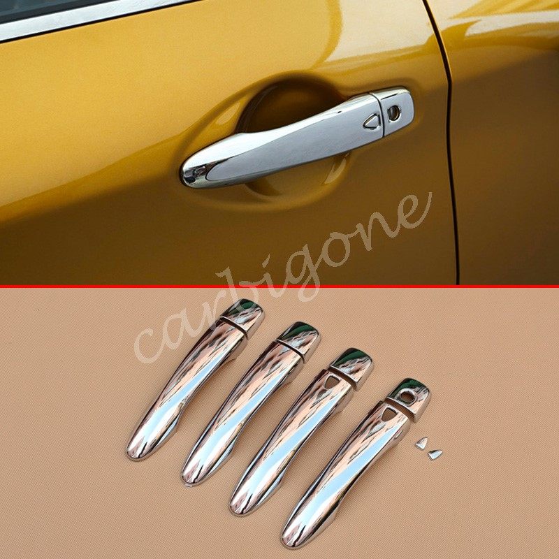 Auto Parts & Accessories Chrome Door Handle Cover Trims Overlay For Nissan Kicks 20182020