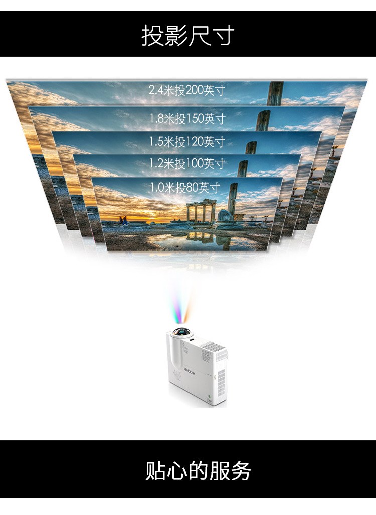 Máy chiếu siêu ngắn PJ (RICOH) Máy chiếu siêu ngắn PJ K360 1080P đào tạo kinh doanh giảng dạy máy chiếu tại nhà - Máy chiếu