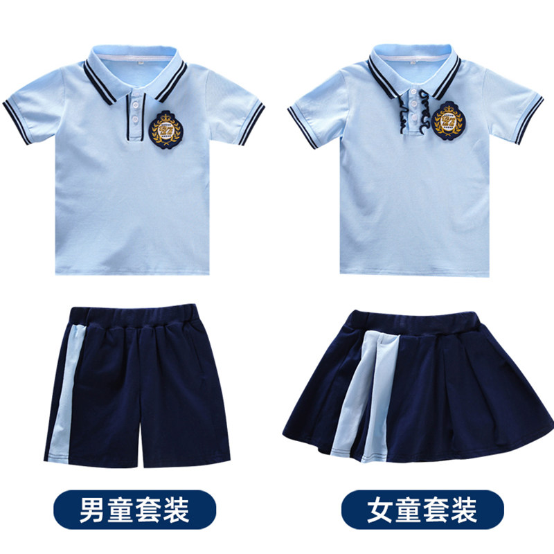 Kindergarten garden uniform summer children's school uniform summer suit primary school class uniform short-sleeved sportswear cotton custom hot sale