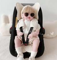 Korean version embroidered bear childrens baby carrier bite cloth childrens stroller safety belt shoulder waist stool protective cover