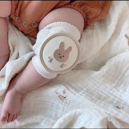 Брендовые детские хлопковые летние наколенники, защитное снаряжение для раннего возраста, дышащая лента, защита при падении, с вышивкой