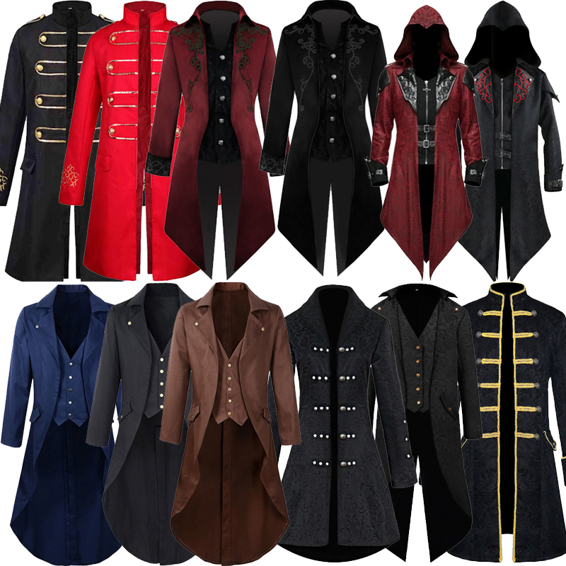 European-Style Court Men's Clothing, Retro Tailcoat, Medieval Gothic Halloween Vampire Costume, Aristocratic Prince Dress European-Style Court Men's Clothing, Retro Tailcoat, Medieval Gothic Halloween Vampire Costume, Aristocratic Prince Dress
