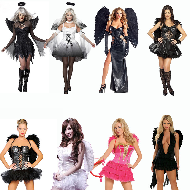 Halloween COSPLAY costume vampire white ghost bride queen witch black angel costume role playing