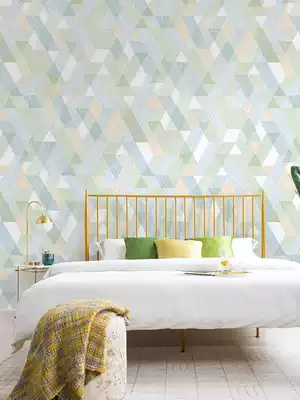 Nordic non-woven geometric pattern Lattice wallpaper ins Wind light luxury living room bedroom film and television Wall background wall wallpaper