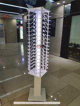 Glasses display stand solid wood white floor-standing rotating sunglasses glasses stand props display cabinet with light sunglasses shelf