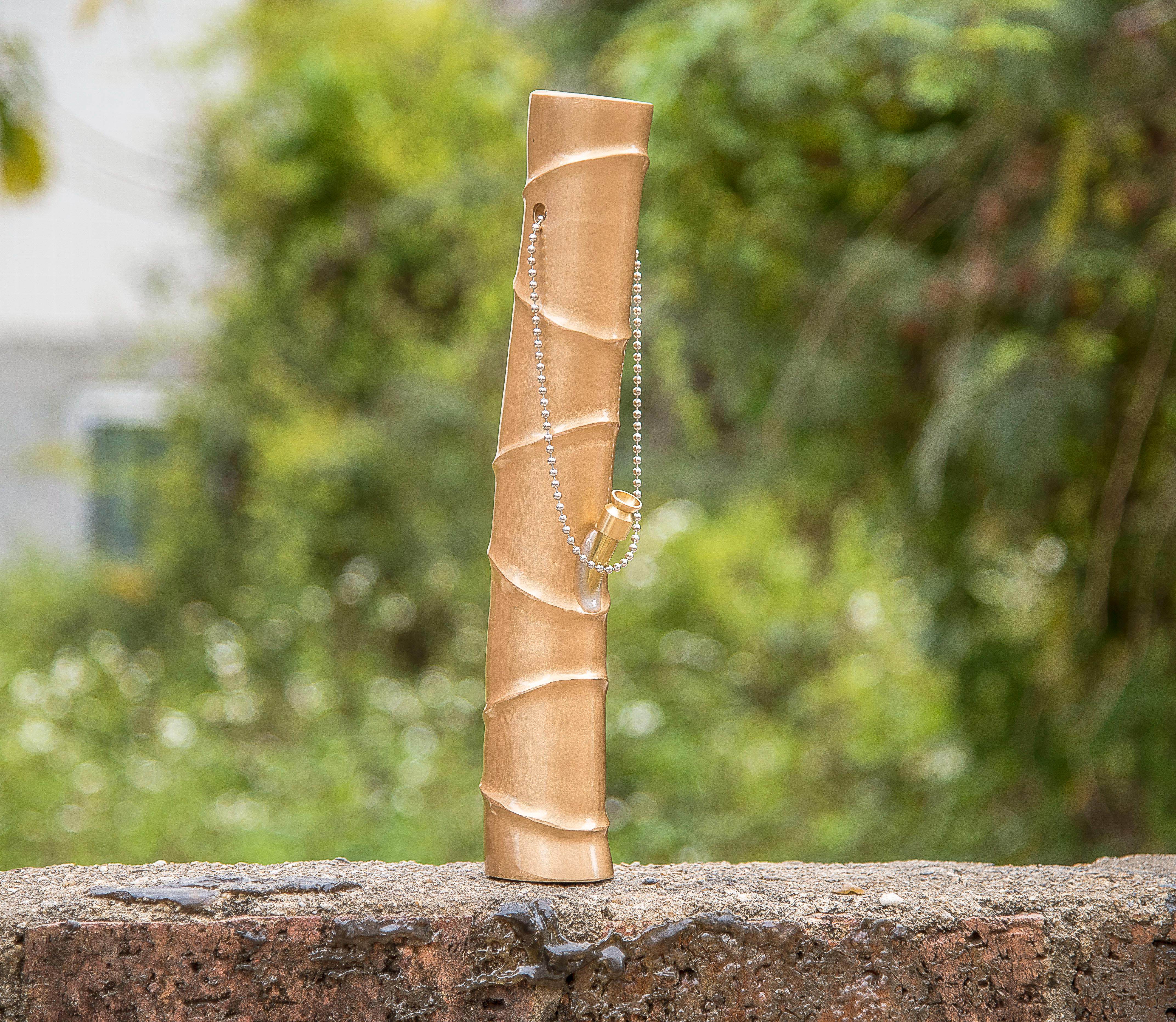 Bamboo fun hookah Rongxin version of the golden mini short section Zhanjiang, Yunnan, Guangdong, smoking set, pipe, pipe, smoker