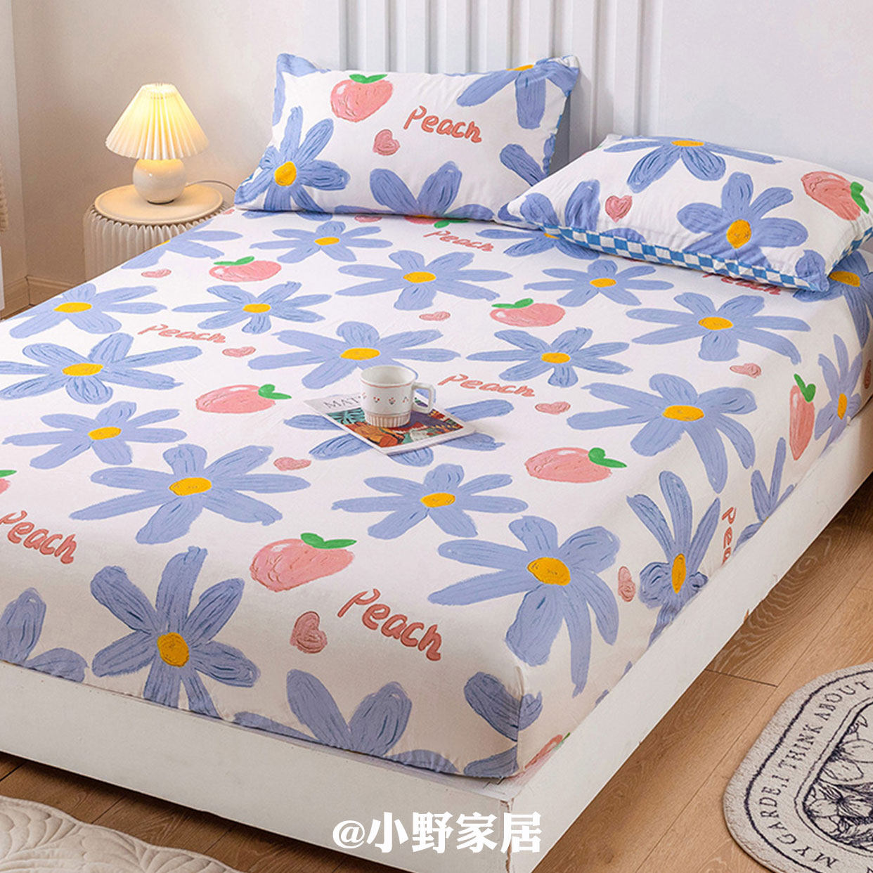 100% cotton fitted sheet single piece mattress Simmons protective cover pure cotton non-slip fixed bed cover dust cover