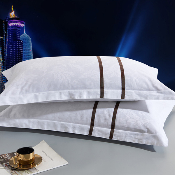 Hotel Hotel Cotton Jacquard Satin White Pillowcase
