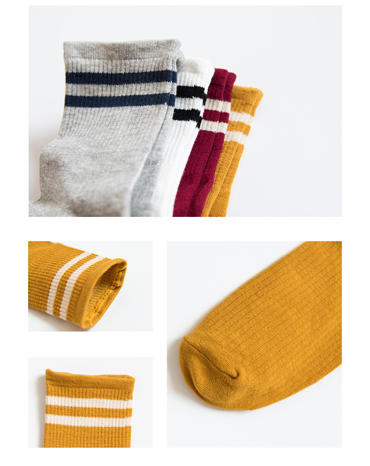 Tất mới, thời trang Nhật Bản, street style, retro hai thanh, vớ cotton, vớ thể thao, ưa nhìn tất nữ cổ ngắn dễ thương