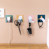 Cartoon Cute Socket Power Cord Containing Stick Hook Plug Hook Kitchen Release Key Wall-mounted Wall Powerful Viscose