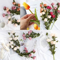 Net red ins emulated floral photography clothes tiled Taobao to shoot semi-permanent veins embroidered flowers photo-prop swing pieces