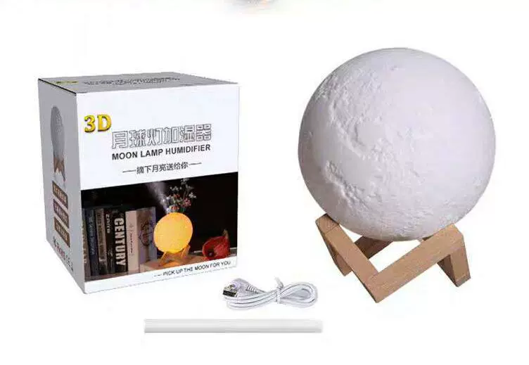 3D in trăng ánh sáng độ ẩm máy tính để bàn USB sạc đầu giường câm không khí thanh lọc ánh sáng đêm ánh trăng - Máy giữ ẩm