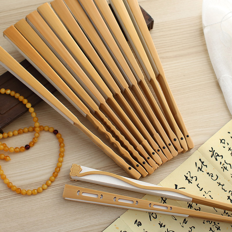 Jade Bamboo Folding Fan male fan collection Wen playing fan 95 Xuan paper Calligraphy Fan Blank Soulful Fan Comic fan Gift fan Gift fan