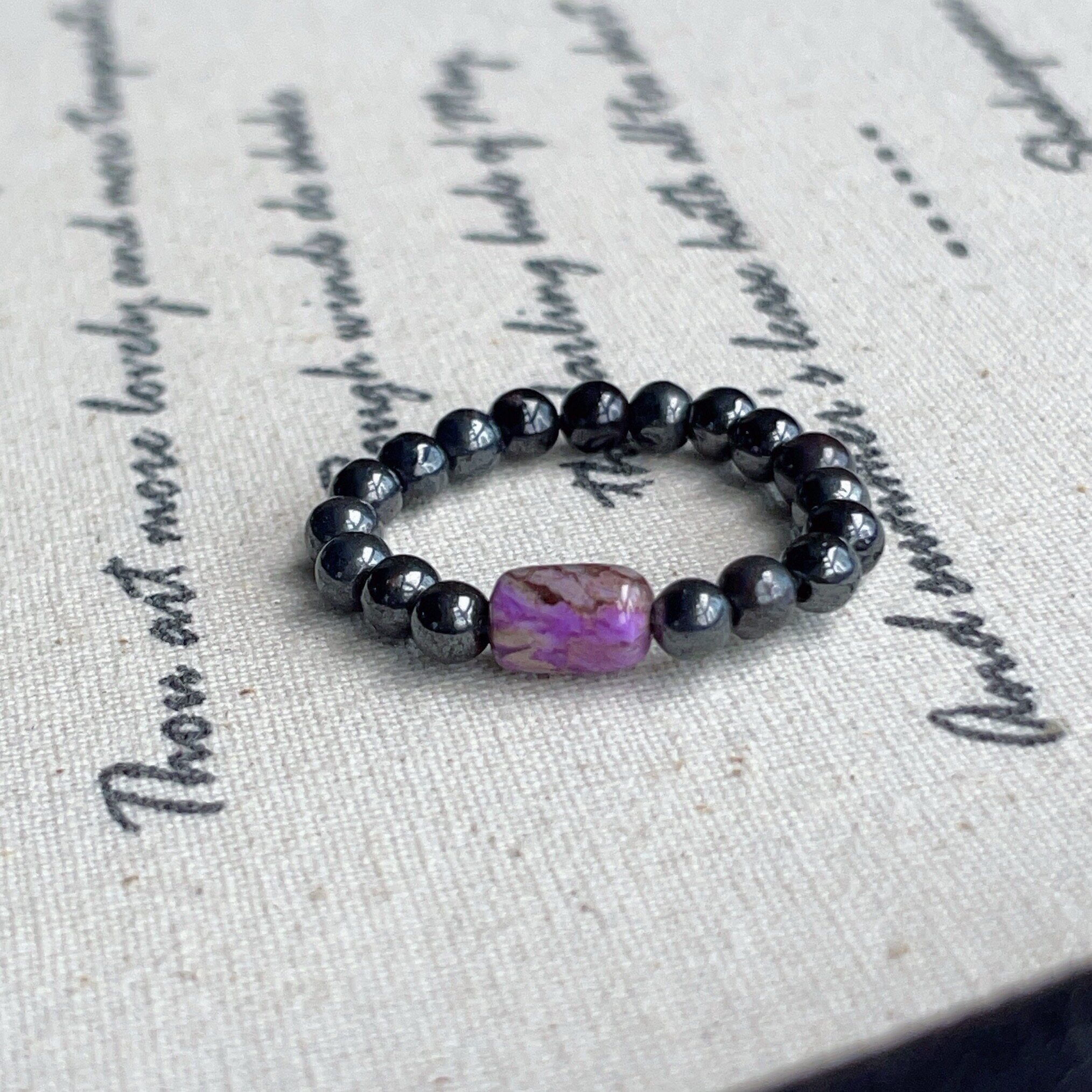 South Africa Shujulai Mud Royal Purple Bucket Beads Black Shu Millet Beads Ring (Shu Ning) g/AZB17468