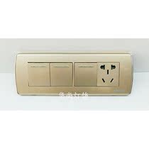 Telie 118 champagne gold four three open double control switch + five hole socket 3 open three hole socket with switch
