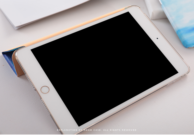 ipadair2保护套2018新款ipadpro10.5蓝色水彩