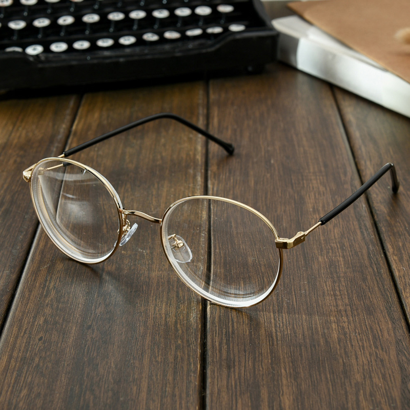 Finished anti-blue light myopia glasses height number myopia glasses male and female models large frame round frame retro students myopia