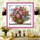 Вышивка на линию печати 2020 Cross Stitch Ruyi Simple Modern Modern Modern Painting Vase Vase Маленькая новая гостиная ресторан