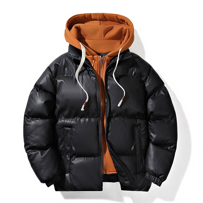 New Winter down Jacket for Young People, Trendy and Fashionable, Versatile, Thickened and Warm Cotton Coat, Winter Two-Piece Hooded Jacket