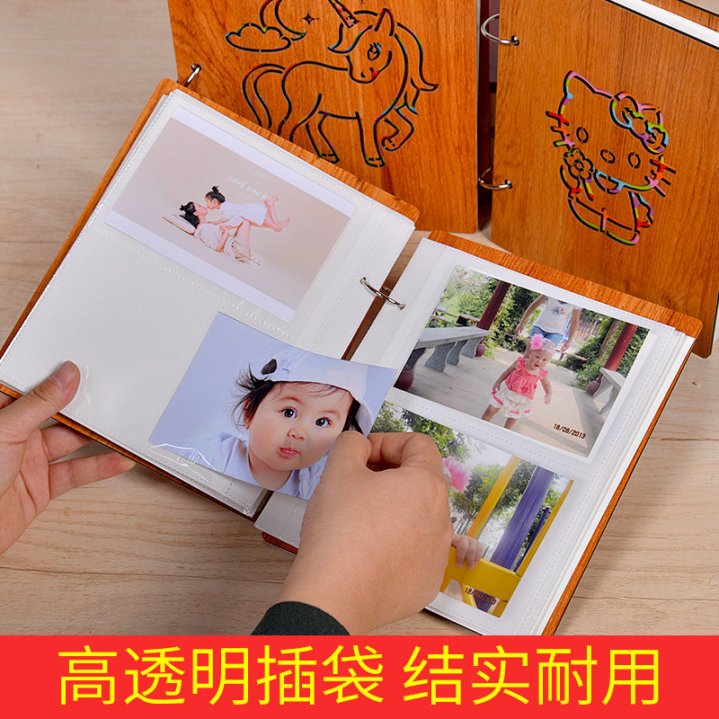 Photo album 3 inch 4 inch 5 inch 6 inch 7 inch plug - in family memorial children's growth album Bin Capacity Collection