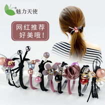 Head rope female Net red ins rubber band headdress Korean rubber band tie head Hairband simple leather case