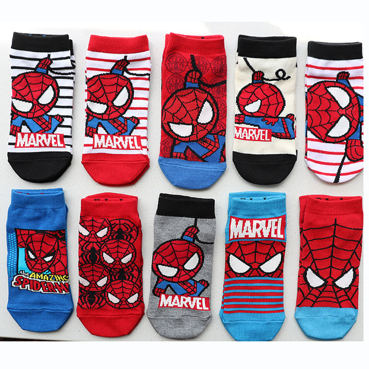 Autumn and winter children's spider man socks boys boys students T C blended socks socks