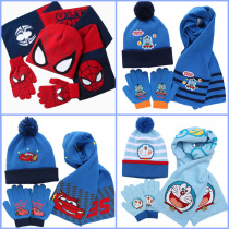 Children Altman Spider-Man Thomas Batman Iron Man Hat Scarf Gloves Three Piece Autumn Winter