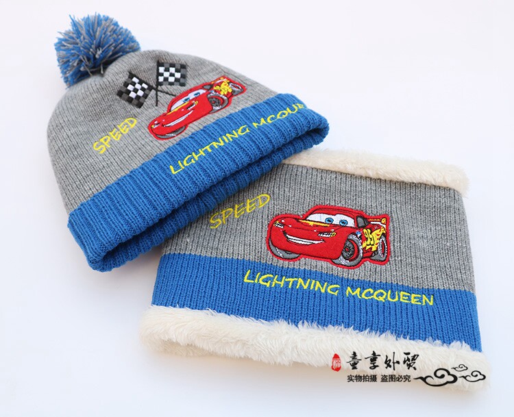 Флисовый детский гоночный автомобиль, шапка, шерстяной демисезонный шарф для мальчиков для младенца OTHER / Other 