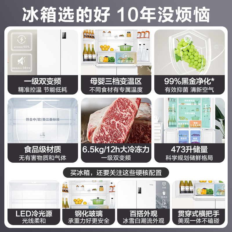 海尔BCD-473WGLTDEDW9冰箱图片