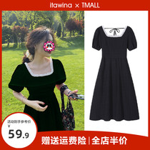 Summer dress 2022 New Slim High End Womens Dress Herben Style Retro Fat Mm Snowspun Balloon DRESS DRESS