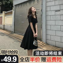 Summer dress 2021 New Platycodon dress slim high-end women Hepburn style French retro fat mm chiffon