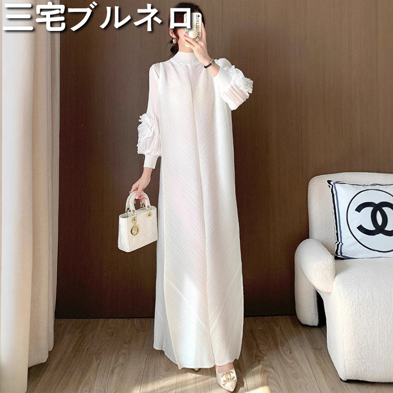 Miyake Brunello Pleated Dress for Women, High-End Loose Skirt, Dress, Nanyou High-End Women's Clothing Dress