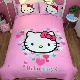 Phim hoạt hình kt Hello Kitty lưới màu đỏ trẻ em giường bông ba hoặc bốn bộ bông công chúa gió giường chăn tấm