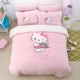 Váy ngủ kt Hello Kitty mùa đông pha lê nhung flannel nhung nhung ba hoặc bốn bộ của phụ nữ công chúa gió lông cừu