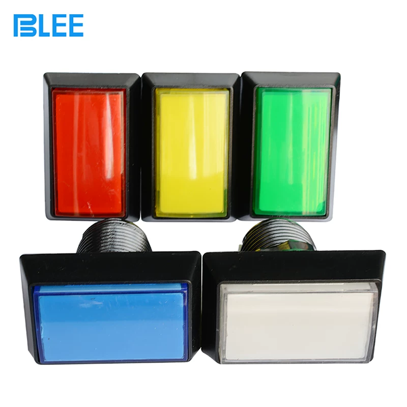 Automatic rectangular button with light, game console, switch key